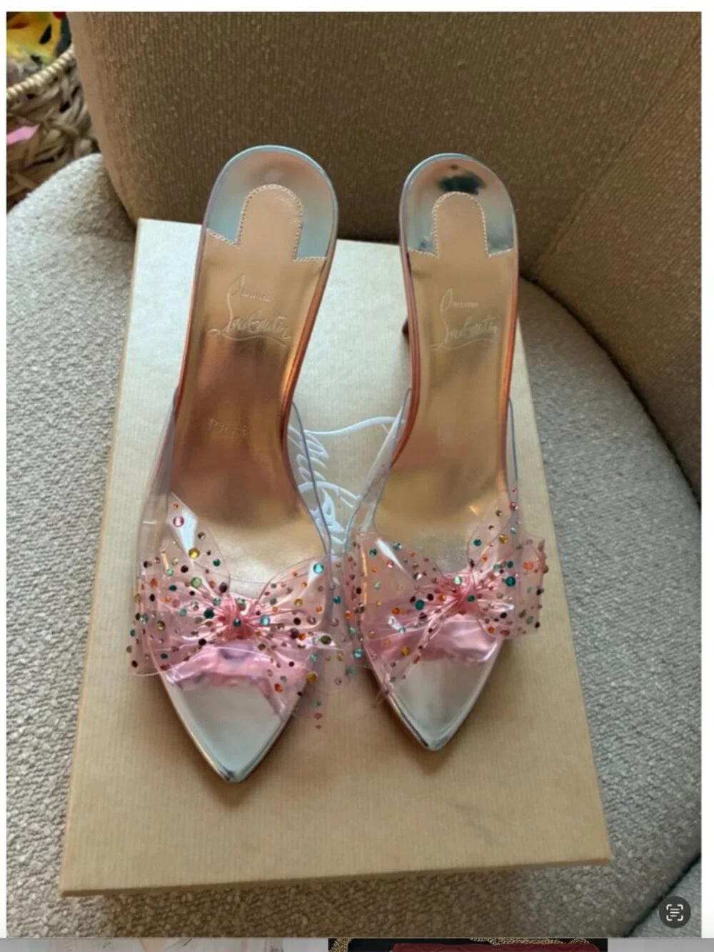 Christian Louboutin pink these sparkling